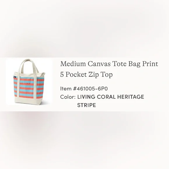 Lands End medium striped tote - Picture 3 of 4